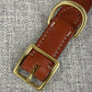 Handcrafted full grain leather dog collar made in New Hampshire, USA.