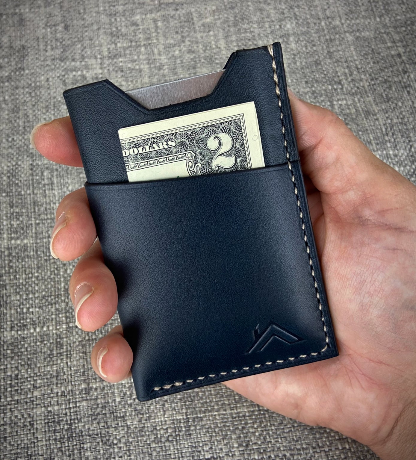 Handcrafted full grain vegatable tanned leather wallet made in New Hampshire, USA.